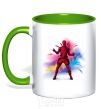 Mug with a colored handle Deadpool Explosion kelly-green фото