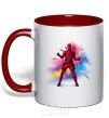Mug with a colored handle Deadpool Explosion red фото