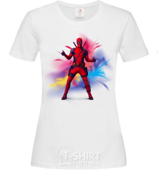 Women's T-shirt Deadpool Explosion White фото