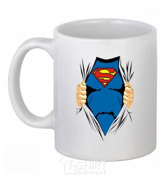 Ceramic mug Superman shirt White фото