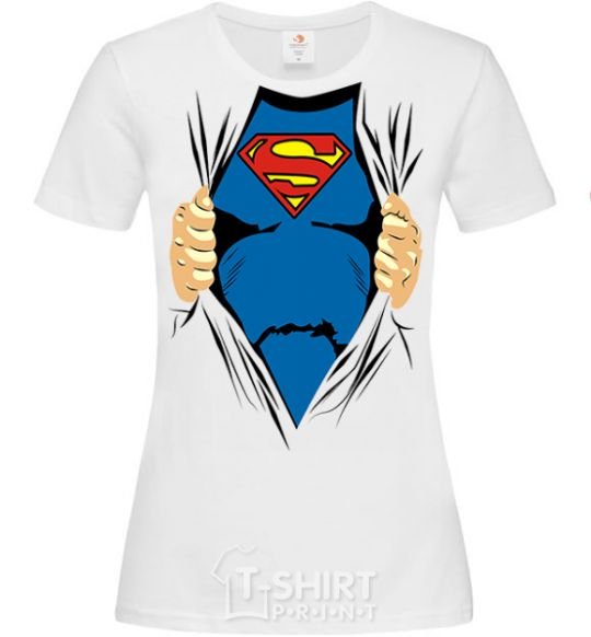 Женская футболка Супермен рубашка Белый фото