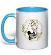 Mug with a colored handle Princess Jack Daniels sky-blue фото