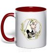 Mug with a colored handle Princess Jack Daniels red фото