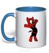 Mug with a colored handle Deadpool Pony royal-blue фото