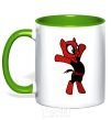 Mug with a colored handle Deadpool Pony kelly-green фото