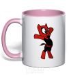 Mug with a colored handle Deadpool Pony light-pink фото