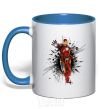 Mug with a colored handle The Iron Man explosion royal-blue фото