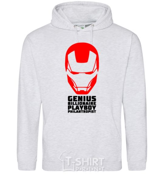 Men`s hoodie Genius billionaire playboy philantropist sport-grey фото