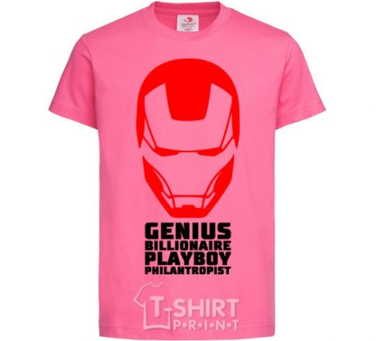 Детская футболка Genius billionaire playboy philantropist Ярко-розовый фото