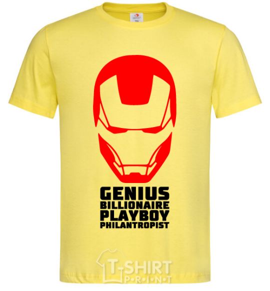 Мужская футболка Genius billionaire playboy philantropist Лимонный фото