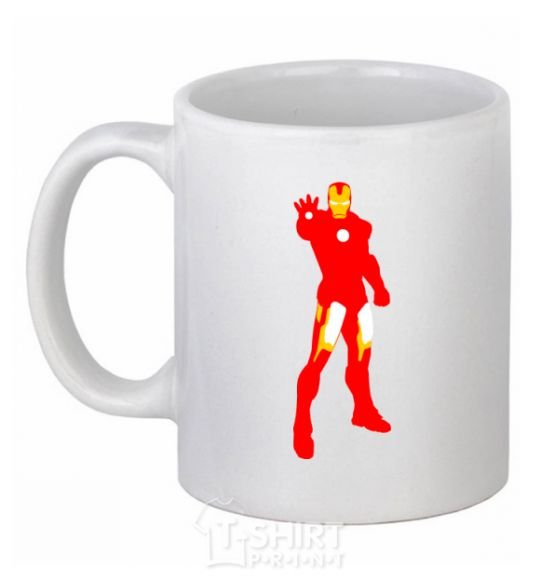 Ceramic mug Iron man costume White фото