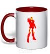 Mug with a colored handle Iron man costume red фото
