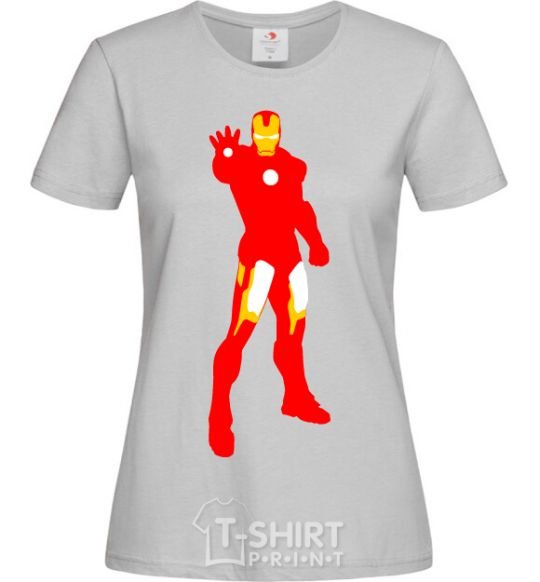 Women's T-shirt Iron man costume grey фото