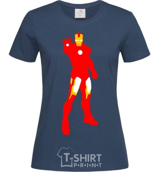 Women's T-shirt Iron man costume navy-blue фото