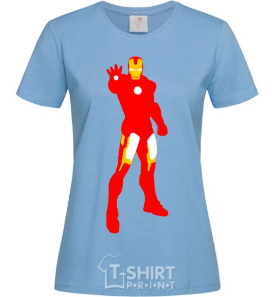 Women's T-shirt Iron man costume sky-blue фото