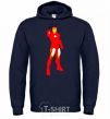 Men`s hoodie Iron man costume navy-blue фото