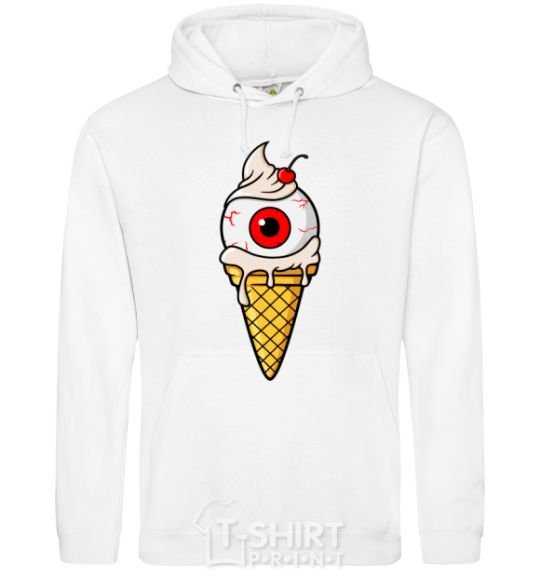 Men`s hoodie Eye scream White фото