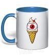 Mug with a colored handle Eye scream royal-blue фото