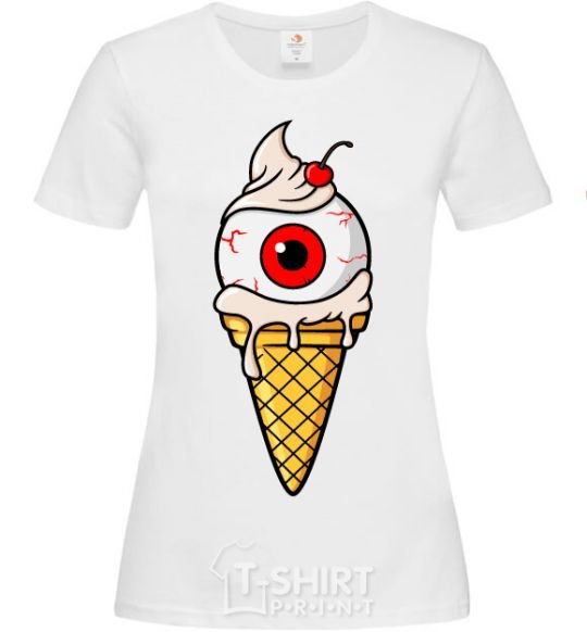 Women's T-shirt Eye scream White фото