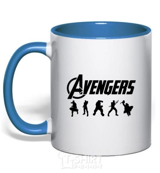 Mug with a colored handle Avengers 5 royal-blue фото