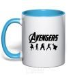 Mug with a colored handle Avengers 5 sky-blue фото