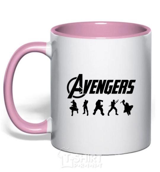 Mug with a colored handle Avengers 5 light-pink фото