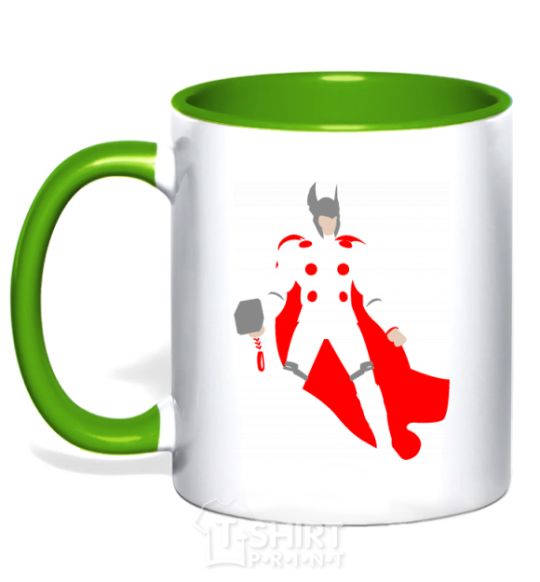Mug with a colored handle Тор 3 kelly-green фото