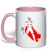 Mug with a colored handle Тор 3 light-pink фото