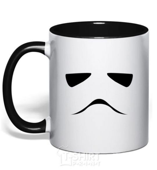 Mug with a colored handle Stormtrooper minimalism black фото