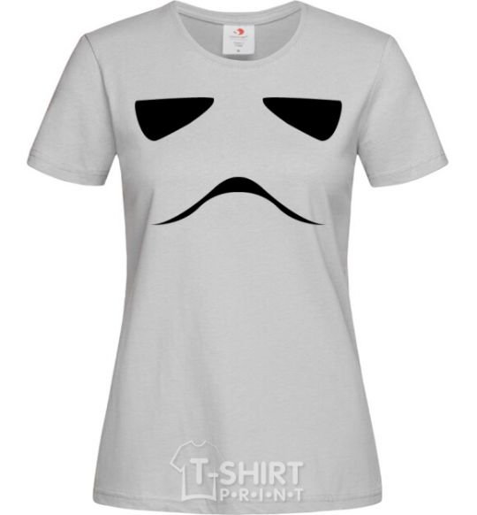 Women's T-shirt Stormtrooper minimalism grey фото