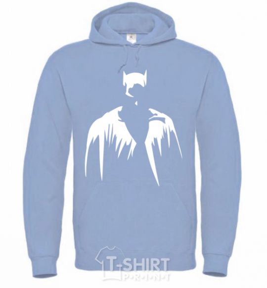 Men`s hoodie Batman silhouette sky-blue фото