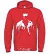 Men`s hoodie Batman silhouette bright-red фото