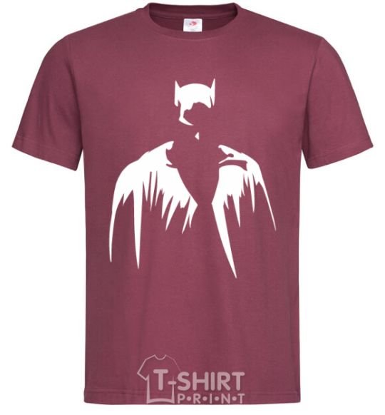 Men's T-Shirt Batman silhouette burgundy фото