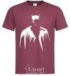 Men's T-Shirt Batman silhouette burgundy фото