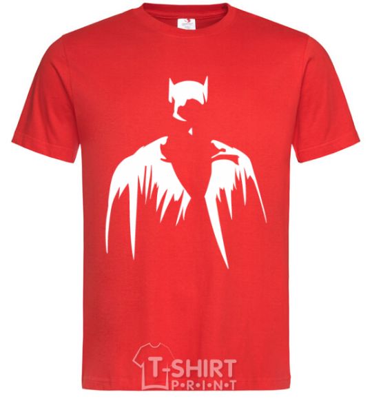 Men's T-Shirt Batman silhouette red фото