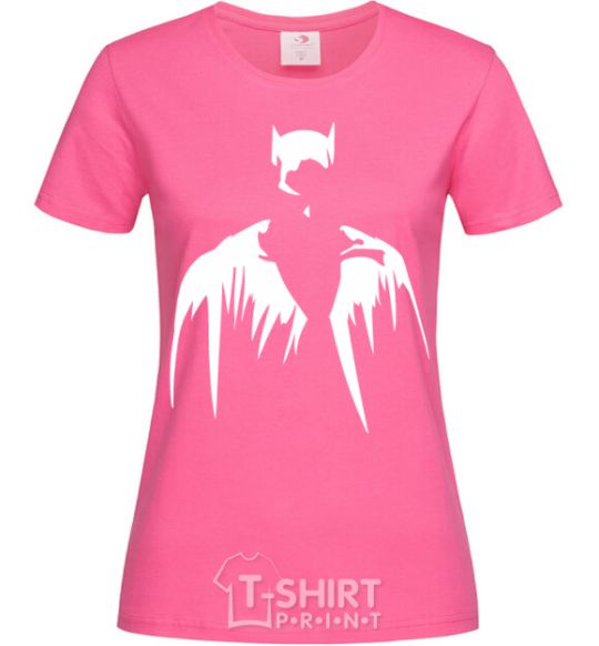 Женская футболка Бэтмен силуэт Ярко-розовый фото