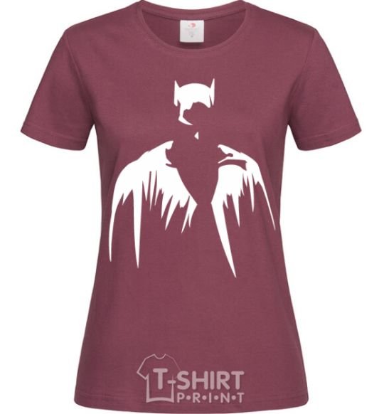 Women's T-shirt Batman silhouette burgundy фото