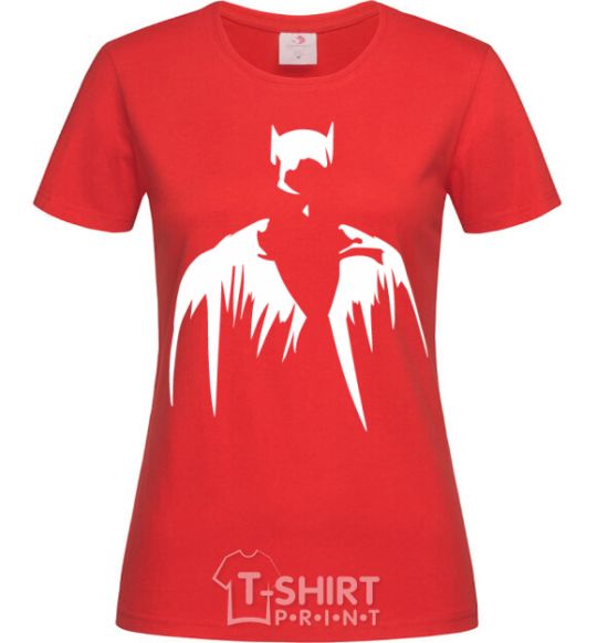 Женская футболка Бэтмен силуэт Красный фото