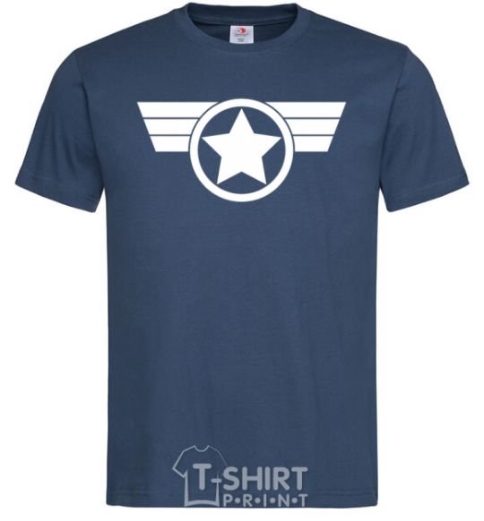 Мужская футболка Капитан Америка лого Темно-синий фото