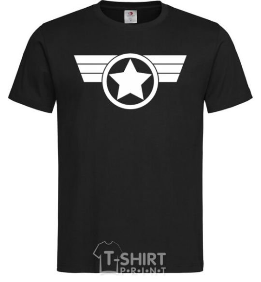 Мужская футболка Капитан Америка лого Черный фото