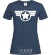 Women's T-shirt Captain America logo navy-blue фото