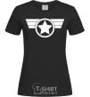 Women's T-shirt Captain America logo black фото