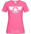 Женская футболка Капитан Америка лого Ярко-розовый фото