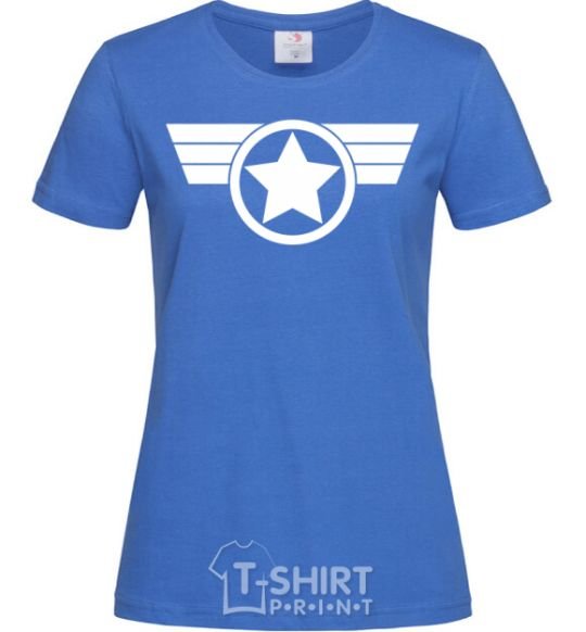 Женская футболка Капитан Америка лого Ярко-синий фото