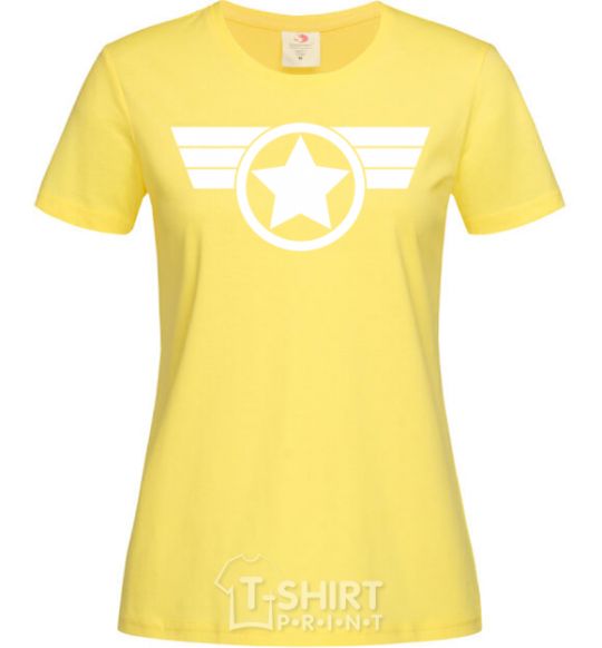 Women's T-shirt Captain America logo cornsilk фото