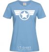 Women's T-shirt Captain America logo sky-blue фото