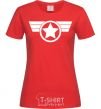 Women's T-shirt Captain America logo red фото