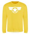 Sweatshirt Captain America logo yellow фото