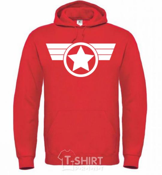 Men`s hoodie Captain America logo bright-red фото