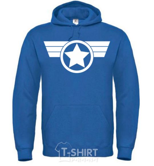 Men`s hoodie Captain America logo royal фото